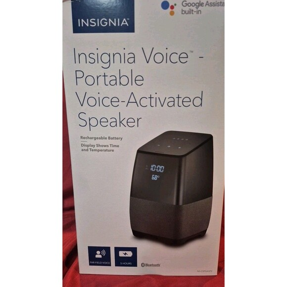NEW Insignia Voice Smart Portable Bluetooth Speaker Google Assistant NS-CSPGASP2 - Picture 1 of 4